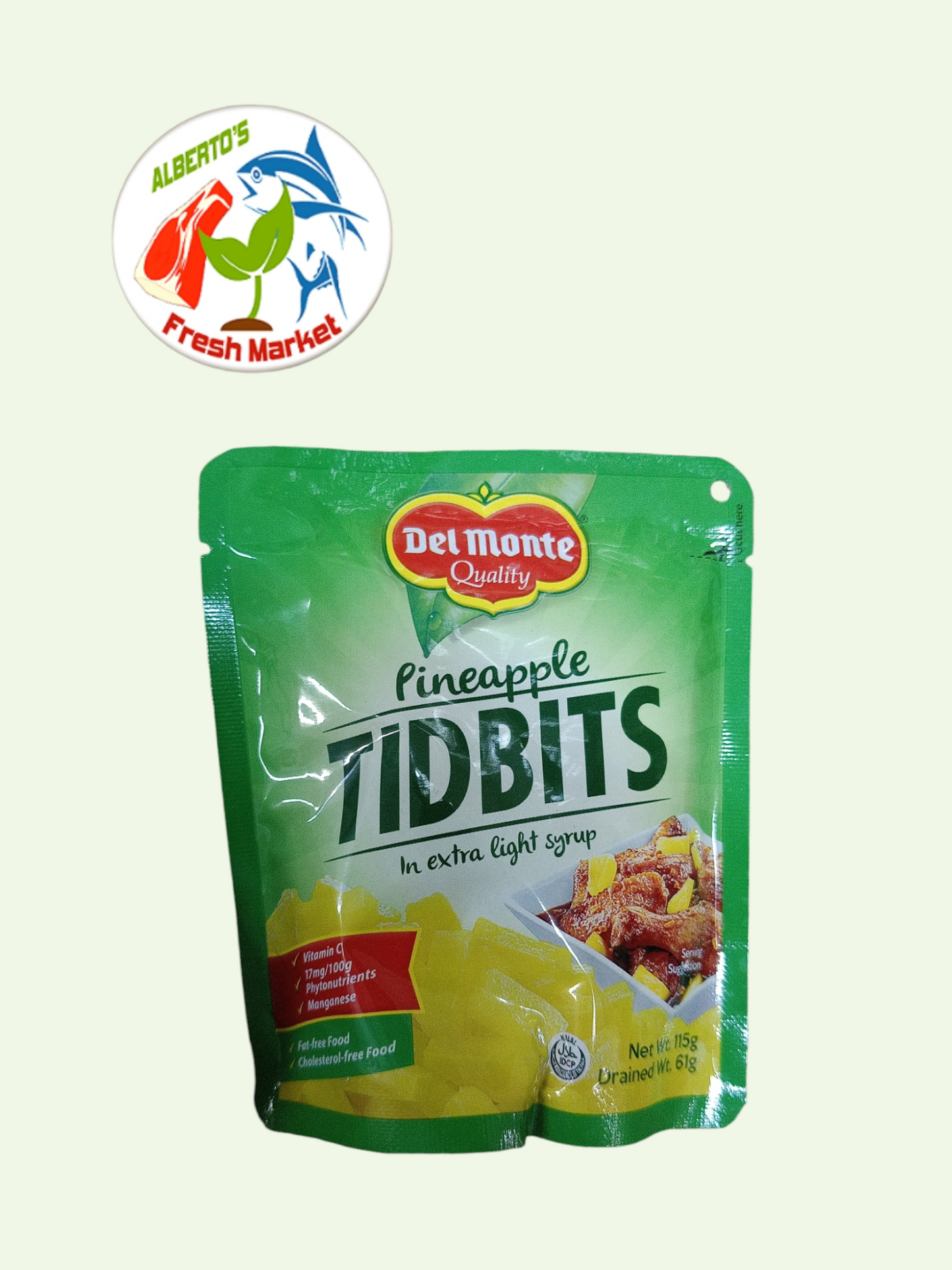 DEL MONTE PINE APPLE TIDBITS 115 grams